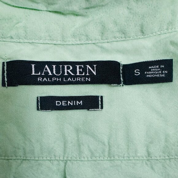 Ralph Lauren Girls Preppy Outfit Set 6X Mint Floral Dress + Denim Shirt + Access - Picture 5 of 7